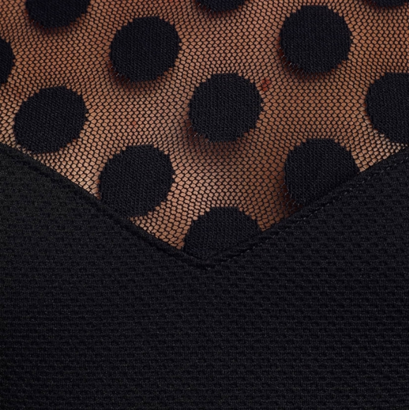 LuLu's In Hot Dot-ter Long Sleeve Black Dress XS - Picture 3 of 12